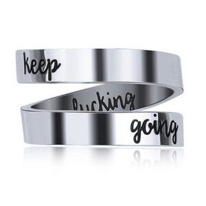 NEW Stainless Steel "keep going" Ring